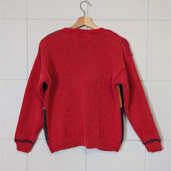 Vintage 90s Casual Corner chunky knit holiday Christmas Noel cardigan - Picture 6 of 7